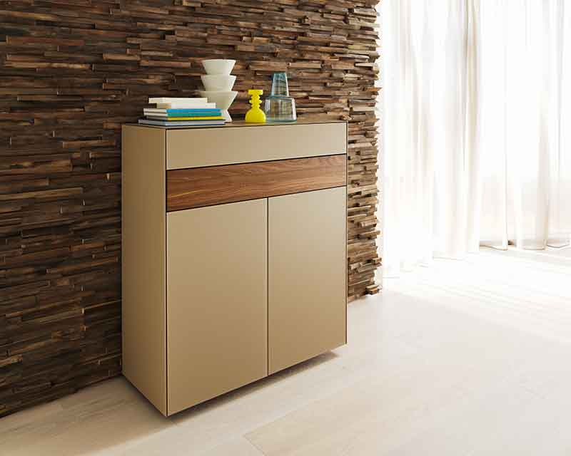 Solid hardwood dining cabinets available in 10 different colours of glass