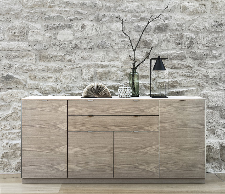 Danish sideboard with aluminium detailing