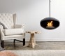 Black suspended bio-ethanol fuel fire place - Cocoon Aeris