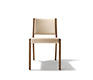 Leather-upholstered solid hardwood dining chair