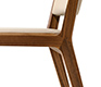 Side detail view of the craftsmanship in the Eviva dining chair
