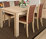 Danish beech dining chair with leather-upholstered back
