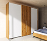 Beech luxury wardrobes with white glass
