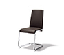 Black cantilever dining chair with chrome frame