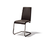 Black cantilever dining chair with palladium frame
