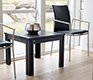 Black Danish steel and leather carver dining chair
