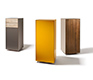 Cubus Pure highboards with coloured glass panels