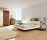 Contemporary walnut bed available in 6 woods