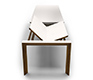 Corian Modern extending dining table in walnut
