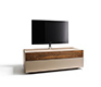 Cubus Pure media cabinet shown with rotating TV stand