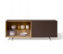 Front view of the coloured glass clad solid wood sideboard