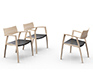 Three examples of the DM326 Danish dining chair