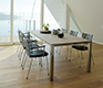 Rectangular Corian and steel dining table