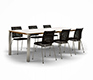 Rectangular Danish modern dining table in walnut
