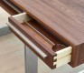 Close-up of the Danish Modern desk in walnut