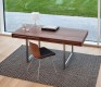 Danish modern walnut and steel desk