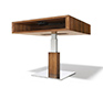 Designer coffee table shown at its highest height