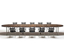 Extended modern oval dining table seating 12 or more