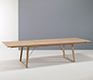 Danish oak dining table shown extended