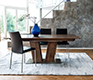 Extending v-shaped pedestal walnut dining table