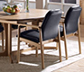 Fine black-upholstered leather dining chair from Denmark