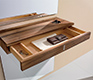Hallway console drawer shown in solid walnut