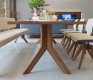High-end solid hard wood table end detail