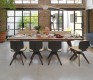 High-end solid wood dining table extended and lengthways