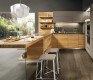Linee luxury kitchen bar in oak