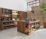 Loft high-end walnut kitchen and island