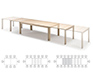 Long Danish dining table seating 8, 14 or 20