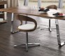 Fabulously luxurious high-end walnut dining chair with swivel base and memory return