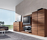 Luxury contemporary wall unit shown in walnut