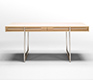 High-end luxury modern desk shown in ash and steel