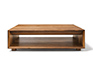 Luxury modern walnut coffee table shown from the front