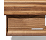Top-view of the Lux modern coffee table shown with the under-table tray out