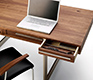 High-end luxury modern desk shown in walnut and steel