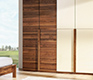High-end luxury modern walnut and glass wardrobe