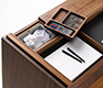 Close-up of the Cubus writing desk