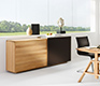 Luxury high-end office storage shown in oak and glass