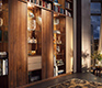 Luxury walnut wall units shown with sliding panels