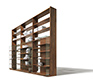 Luxury high-end walnut wall units shown with sliding shelf system