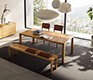 Luxury solid wood dining table shown in oak