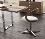High-end luxury walnut dining chair with swivel base and memory return