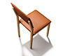 Luxury wood and leather dining chair