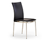Modern black dining chair with steel legs