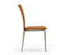 Modern dining chair with leather seat and back