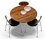 Modern Danish Walnut round dining table