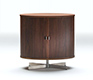 Tall modern tambour door media cabinet