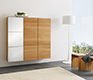 Luxury glass and solid hardwood modern hallway cabinet